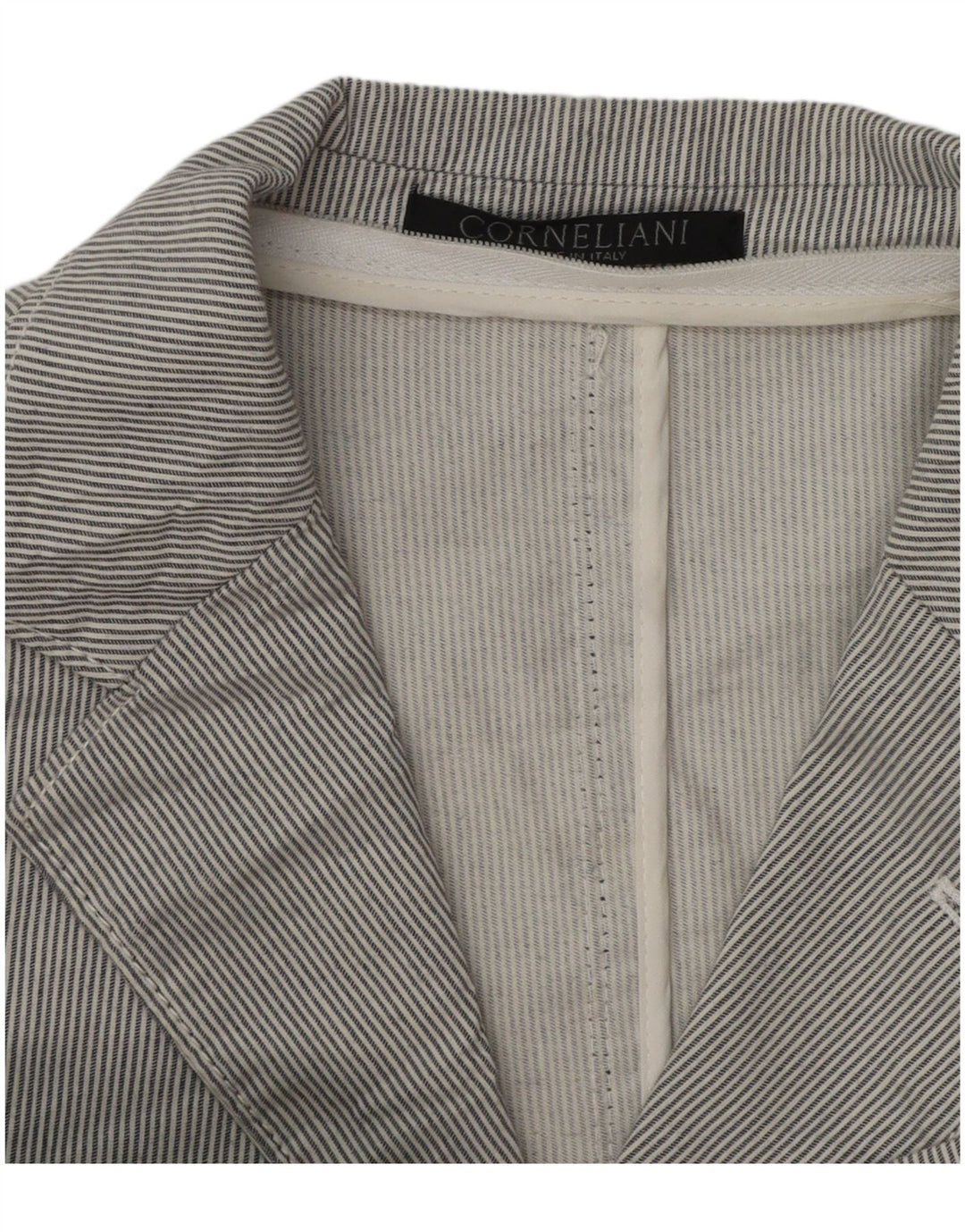 Corneliani Chaqueta tipo blazer de 3 botones para hombre UK 36 Small Grey Pinstripe