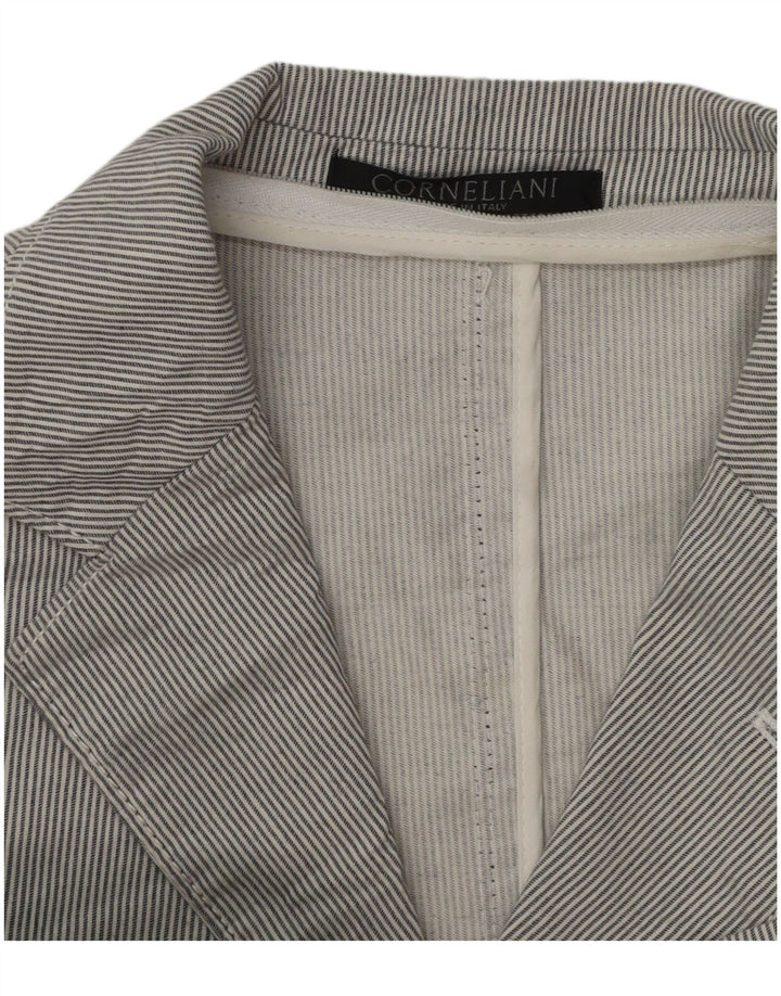 Corneliani Chaqueta tipo blazer de 3 botones para hombre UK 36 Small Grey Pinstripe