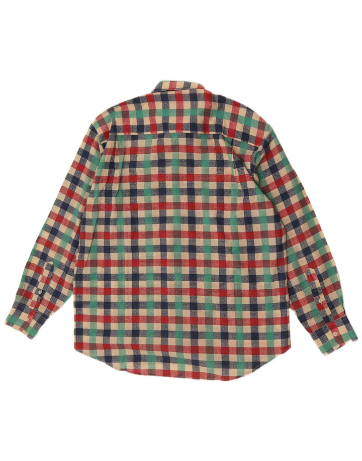 Camisa vintage para hombre grande multicolor Gingham Poliéster
