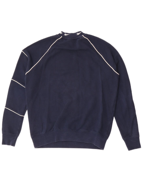 Reebok Sudadera de gran tamaño con gráfico para mujer UK 4/6 XS Azul marino