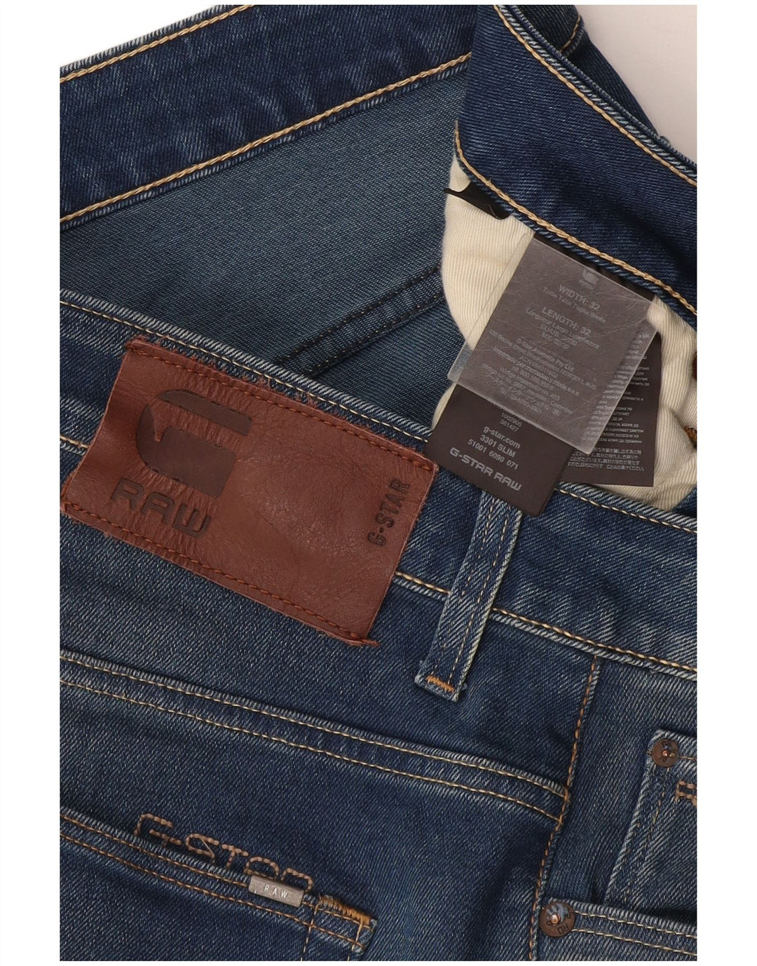 Vaqueros ajustados para hombre G-Star W32 L32 Algodón azul