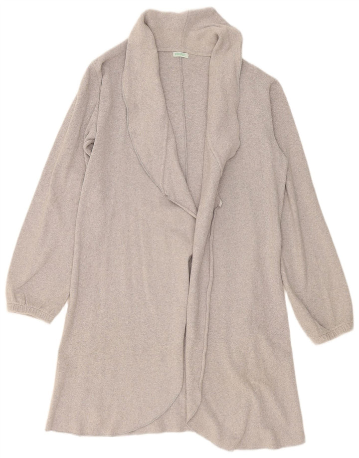 Benetton Cárdigan Largo Abierto para Mujer ES 44 Gris Medio