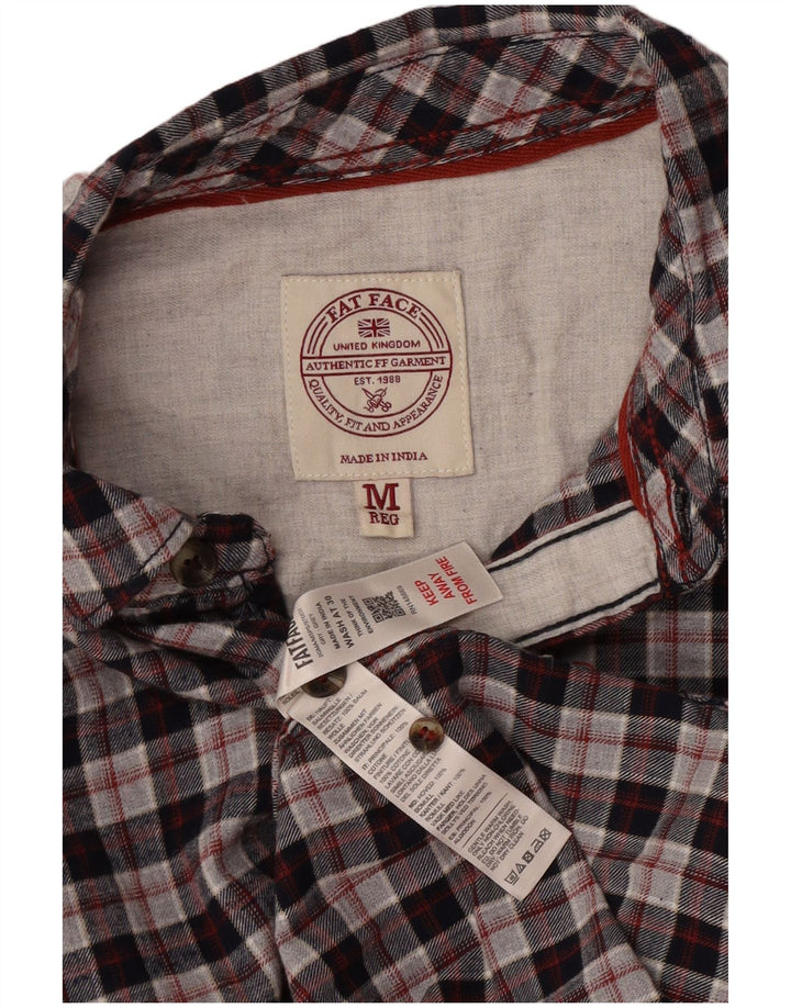 Camisa de franela para hombre de Fat Face de algodón a cuadros en gris medio