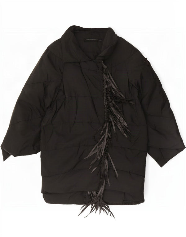Ermanno Scervino Abrigo acolchado para mujer IT 42 Medio Negro Poliéster