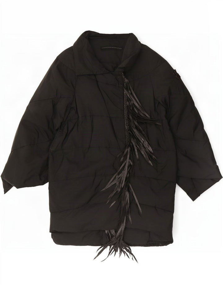 Ermanno Scervino Abrigo acolchado para mujer IT 42 Medio Negro Poliéster