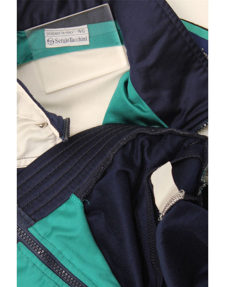 Sergio Tacchini Chaqueta de chándal para hombre IT 46 Small Azul marino Colorblock