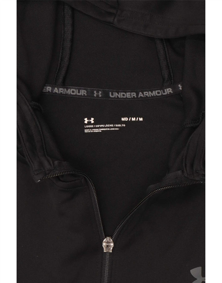 Under Armour Sudadera con capucha y cremallera para hombre, color negro mediano