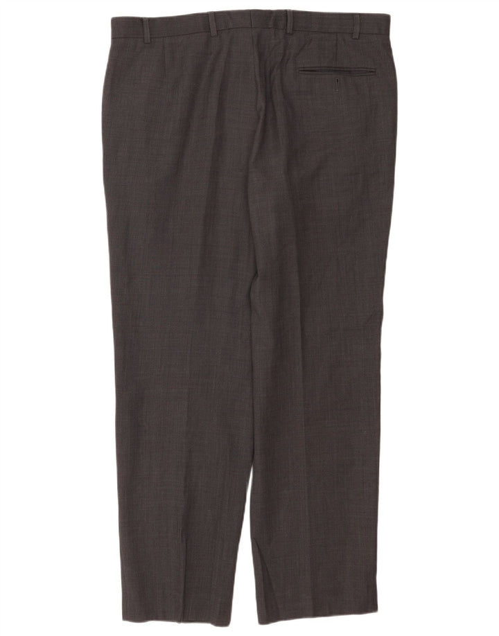 Marks & Spencer Pantalón de traje cónico para hombre W38 L31 Poliéster gris