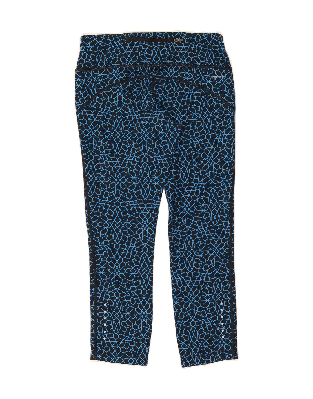 NIKE Womens Capri Leggings UK 10 Small Black Geometric Polyester Vintage Nike and Second-Hand Nike from Messina Hembry 