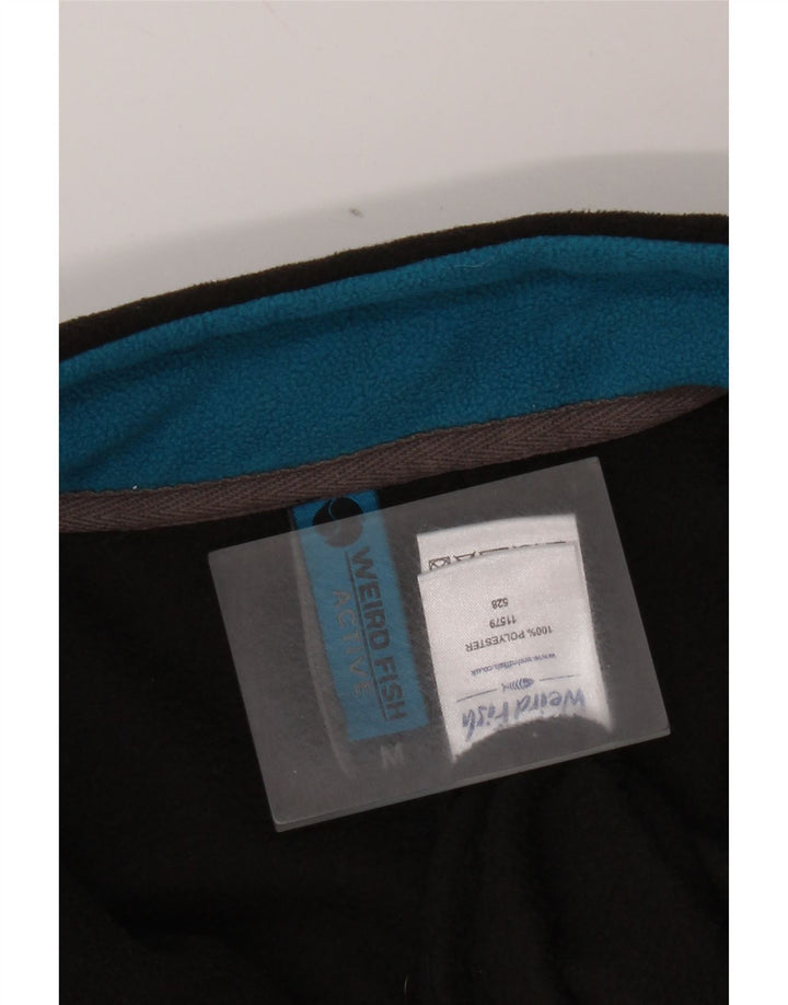 Weird Fish Jersey de forro polar con cuello y cremallera para hombre Poliéster negro mediano