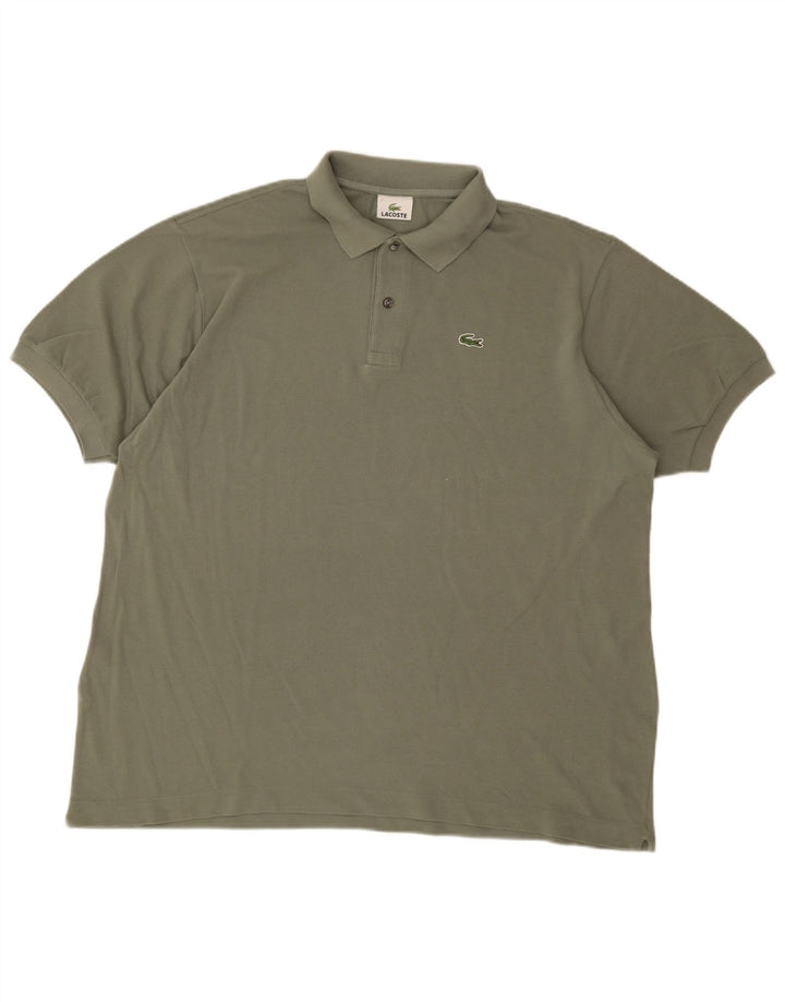 Polo Lacoste para hombre talla 7 2XL algodón caqui