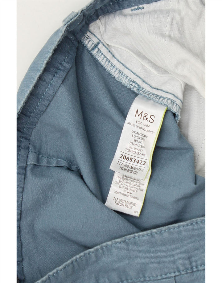 Marks & Spencer Pantalones cortos chinos para hombre W32 Algodón azul medio