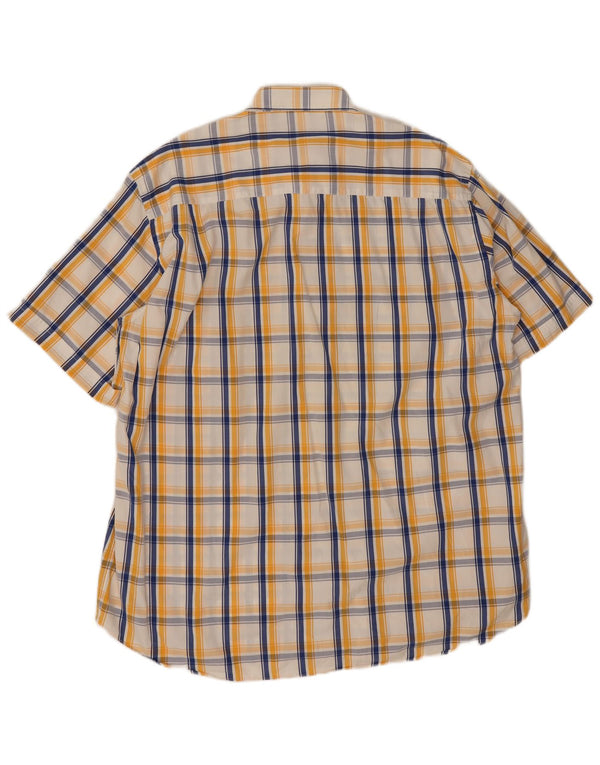Paul & Shark Camisa de manga corta para hombre talla 43 17 XL cuadros amarillos
