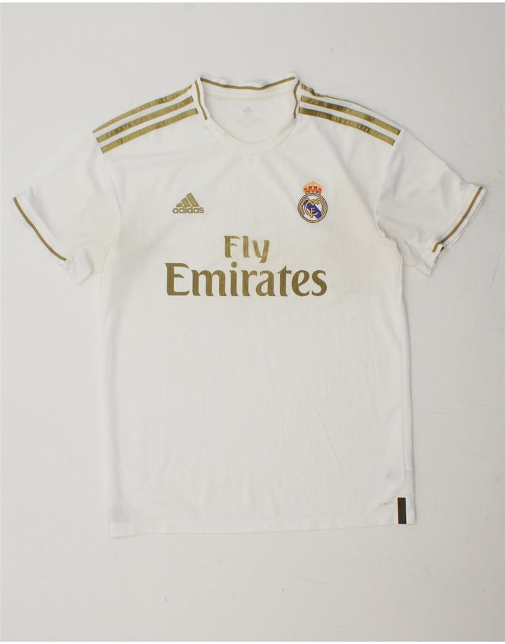ADIDAS Hombres Real Madrid Graphic Camiseta Top Medio Blanco Poliéster