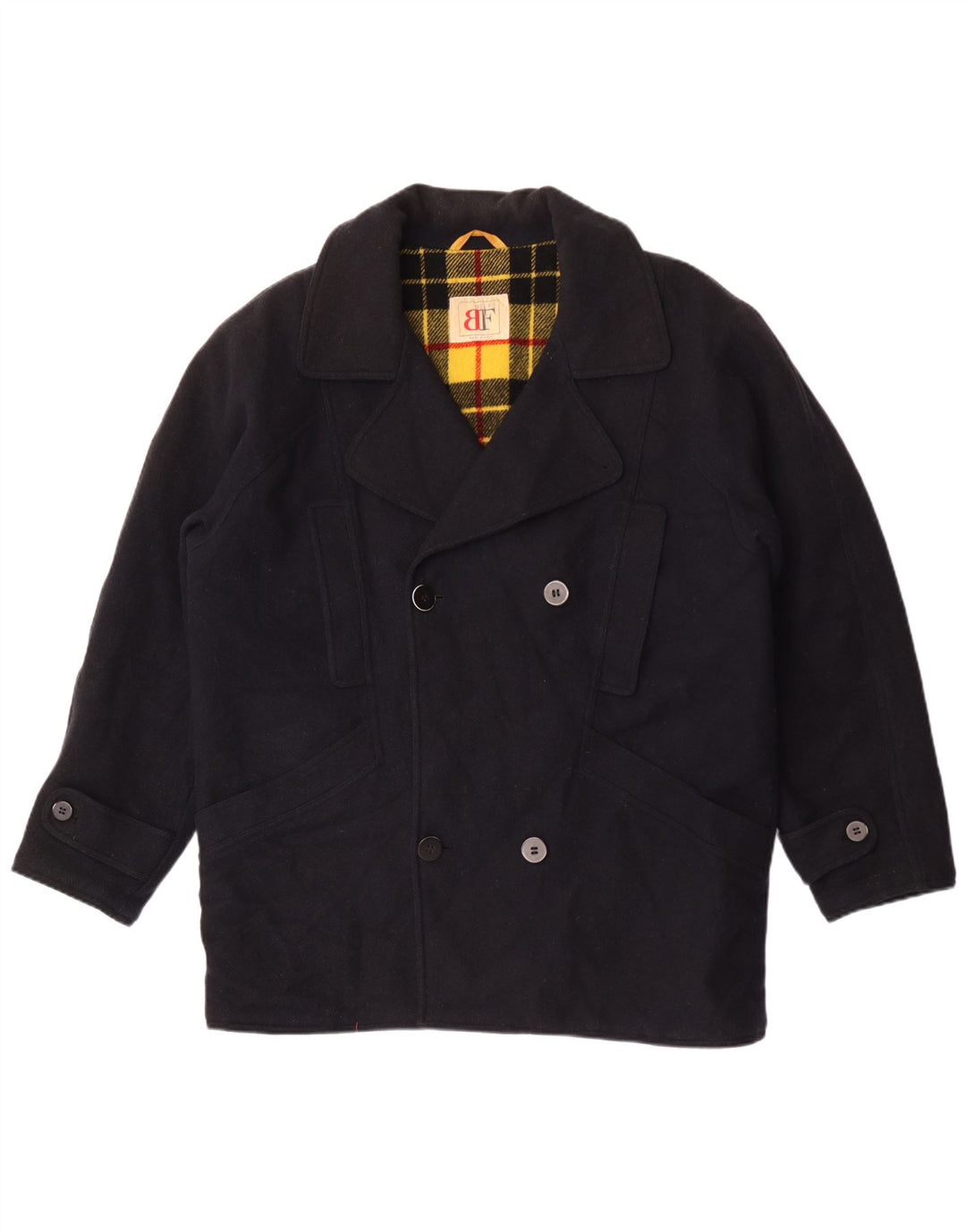 Belfe & Belfe Abrigo holgado para hombre IT 48 Lana azul marino medio