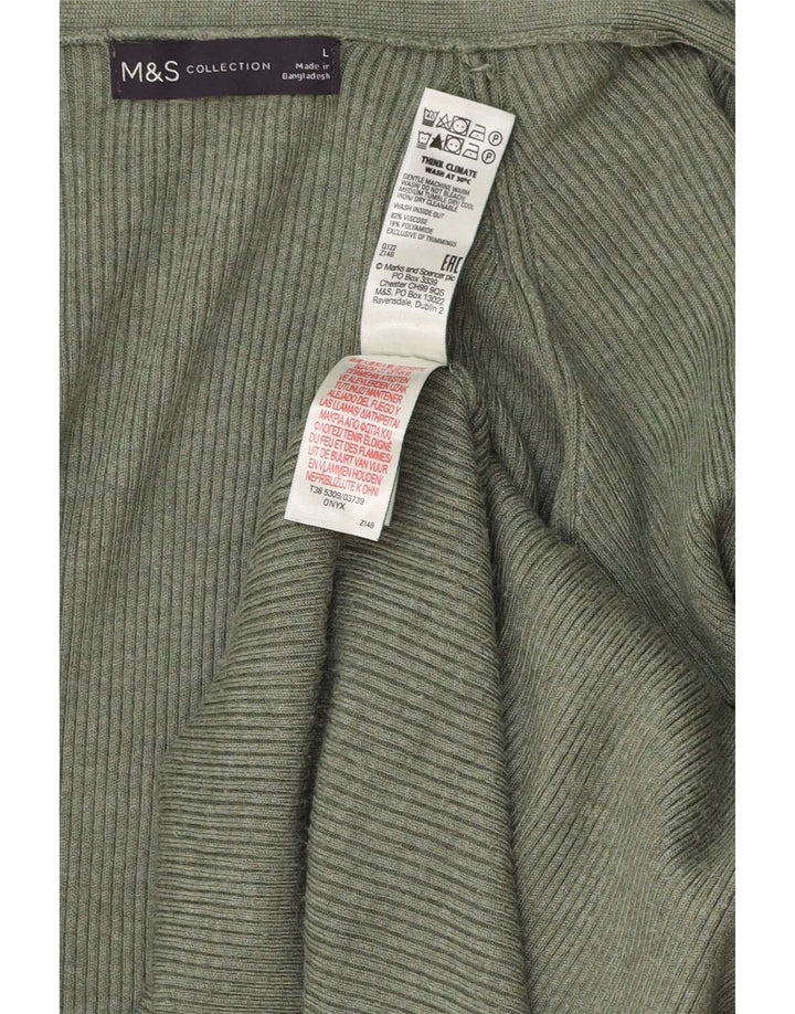 Marks & Spencer - Cárdigan largo para mujer, talla 40, color caqui