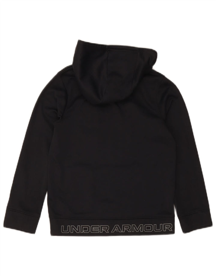 Under Armour Sudadera con capucha gráfica para niños de 7 a 8 años, talla pequeña, poliéster negro