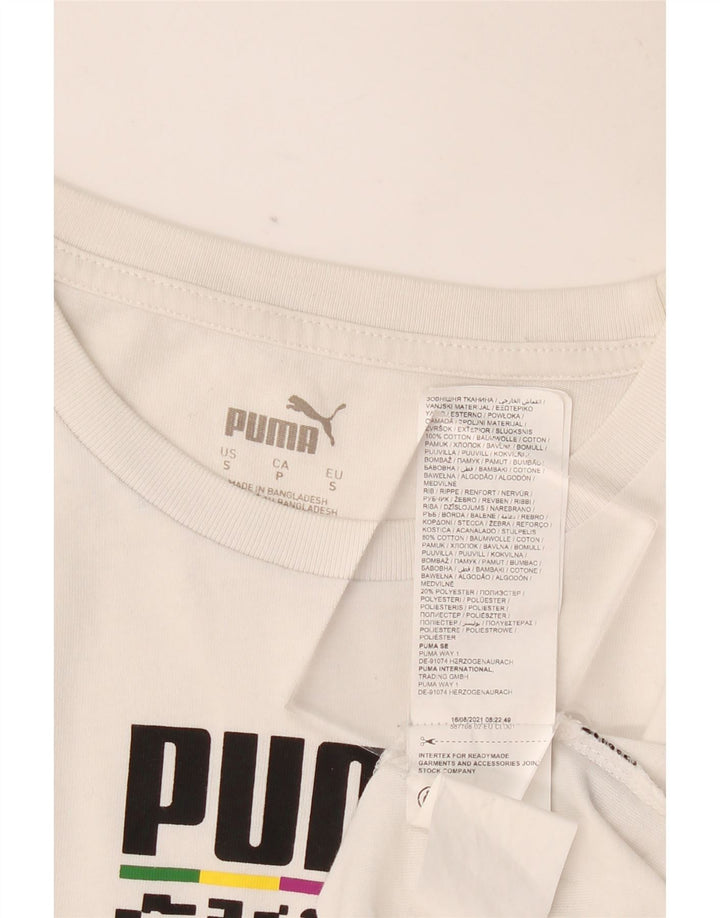 PUMA Camiseta gráfica para hombre Top Small White Cotton
