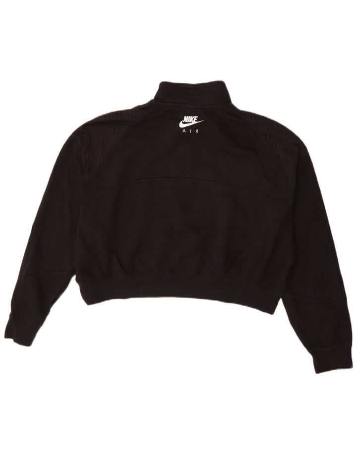 Nike - Sudadera extragrande con cuello y cremallera para mujer, talla 40, color negro