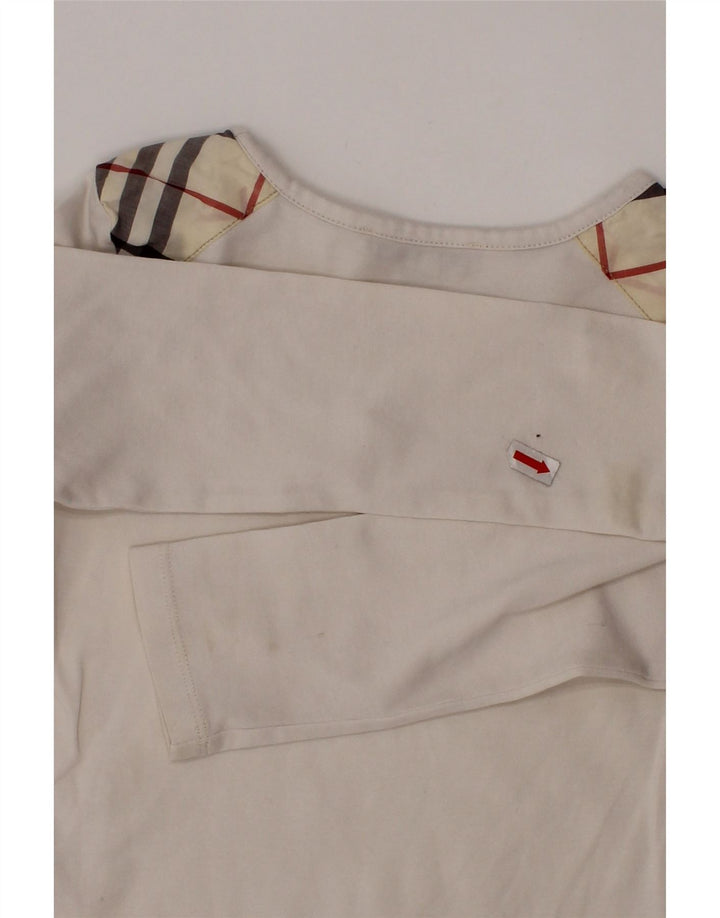 BURBERRY Top Niña Manga Larga 5-6 Años Blanco Cuadros