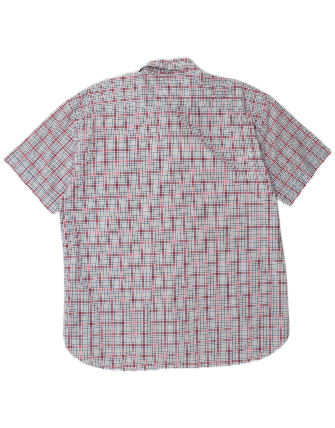 TOMMY HILFIGER Camisa de manga corta para hombre XL Blue Check Cotton