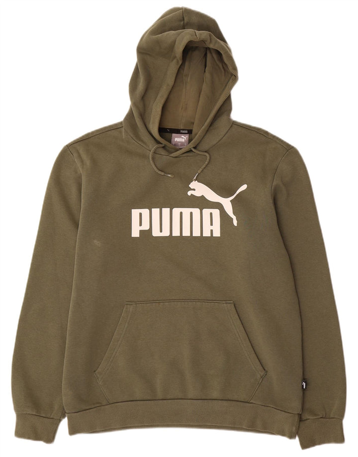 Puma Hombre Sudadera Con Capucha Gráfica Jersey De Algodón Caqui Mediano
