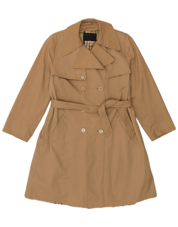Gabardina vintage de mujer de doble pecho IT 50 XL Poliéster beige