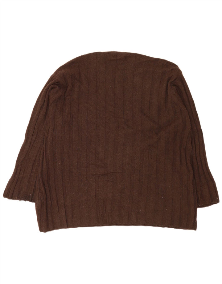 Zara Mujer Jersey De Cuello Redondo Extragrande UK 44 Poliamida Marrón Medio
