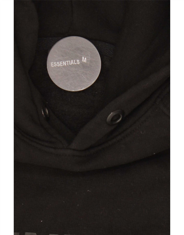 Essential Hombre Sudadera Con Capucha Gráfica Jersey De Algodón Negro Mediano