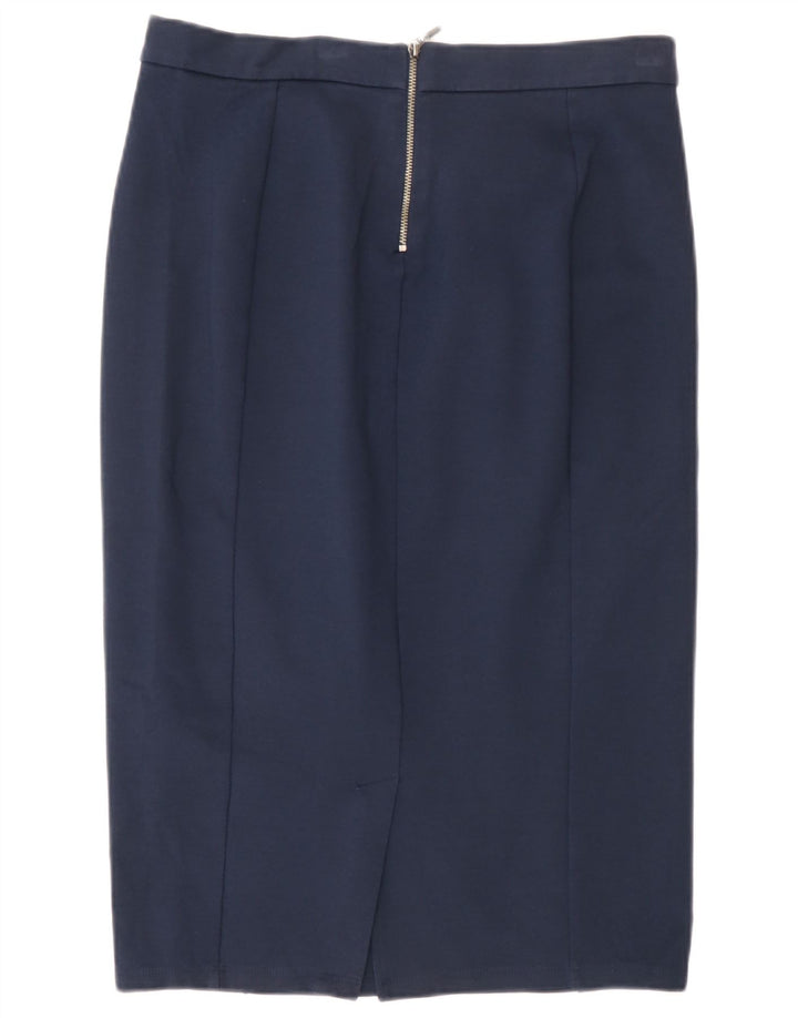 Marks & Spencer Falda midi para mujer UK 12 Medium W30 Poliamida azul marino