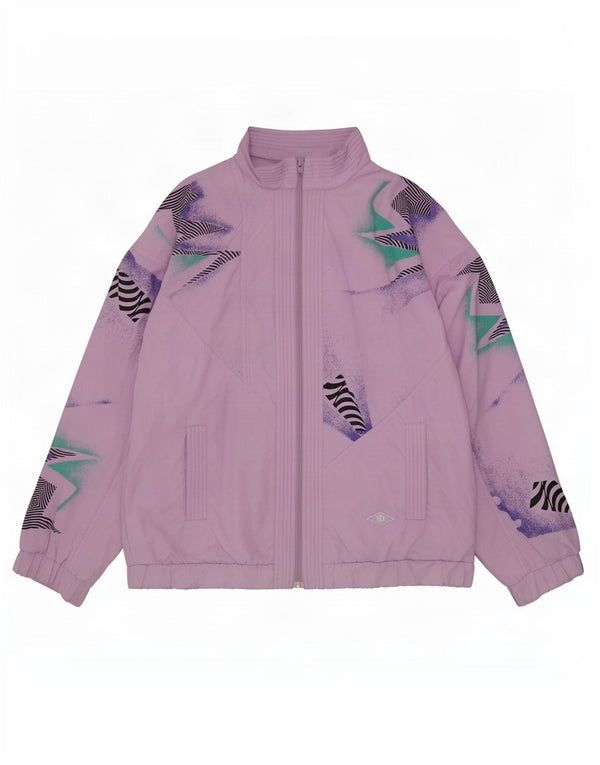 Maser M - Chaqueta de chándal de gran tamaño para mujer, talla 10, color morado geométrico