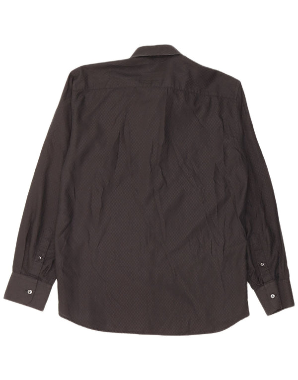 Dolce & Gabbana Camisa Hombre Talla 41 16 Grande Algodón Geométrico Negro