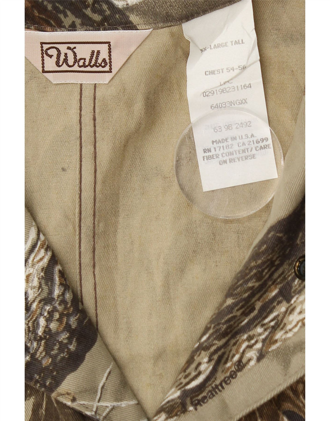 Walls Mens Tall Mono 3XL Caqui Camuflaje Algodón