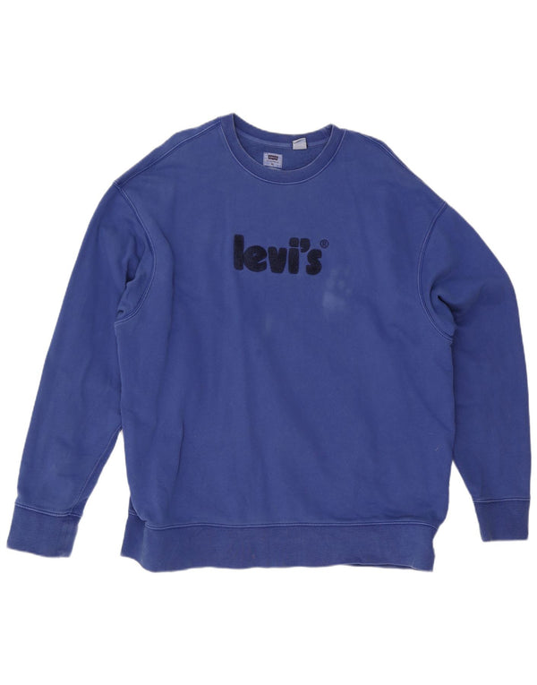 Levi's Hombre Relaxed Graphic Fit Sudadera Jumper XL Algodón Azul