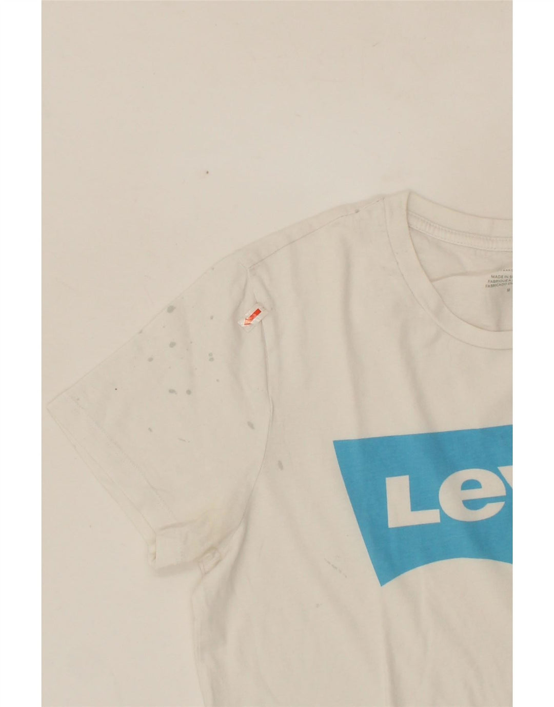 LEVI'S Womens Graphic T-Shirt Top UK 14 Medium White Cotton Vintage Levi's and Second-Hand Levi's from Messina Hembry 