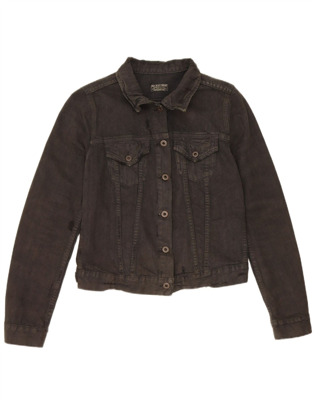 Polo Ralph Lauren - Chaqueta vaquera desgastada para mujer, talla 40, talla mediana, color negro