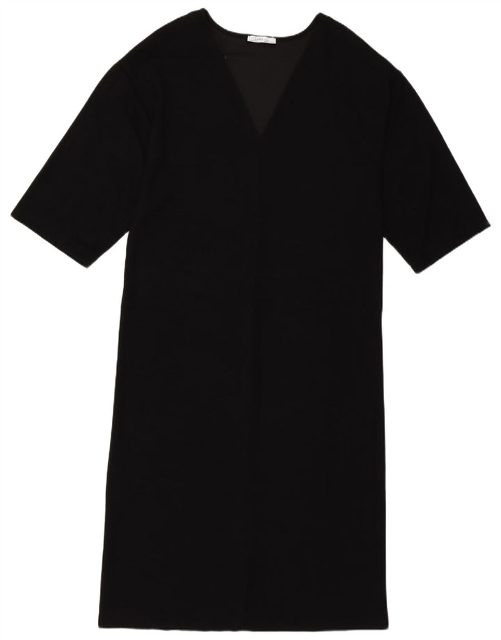 Zara Mujer Vestido Básico Regular UK 40 Small Negro