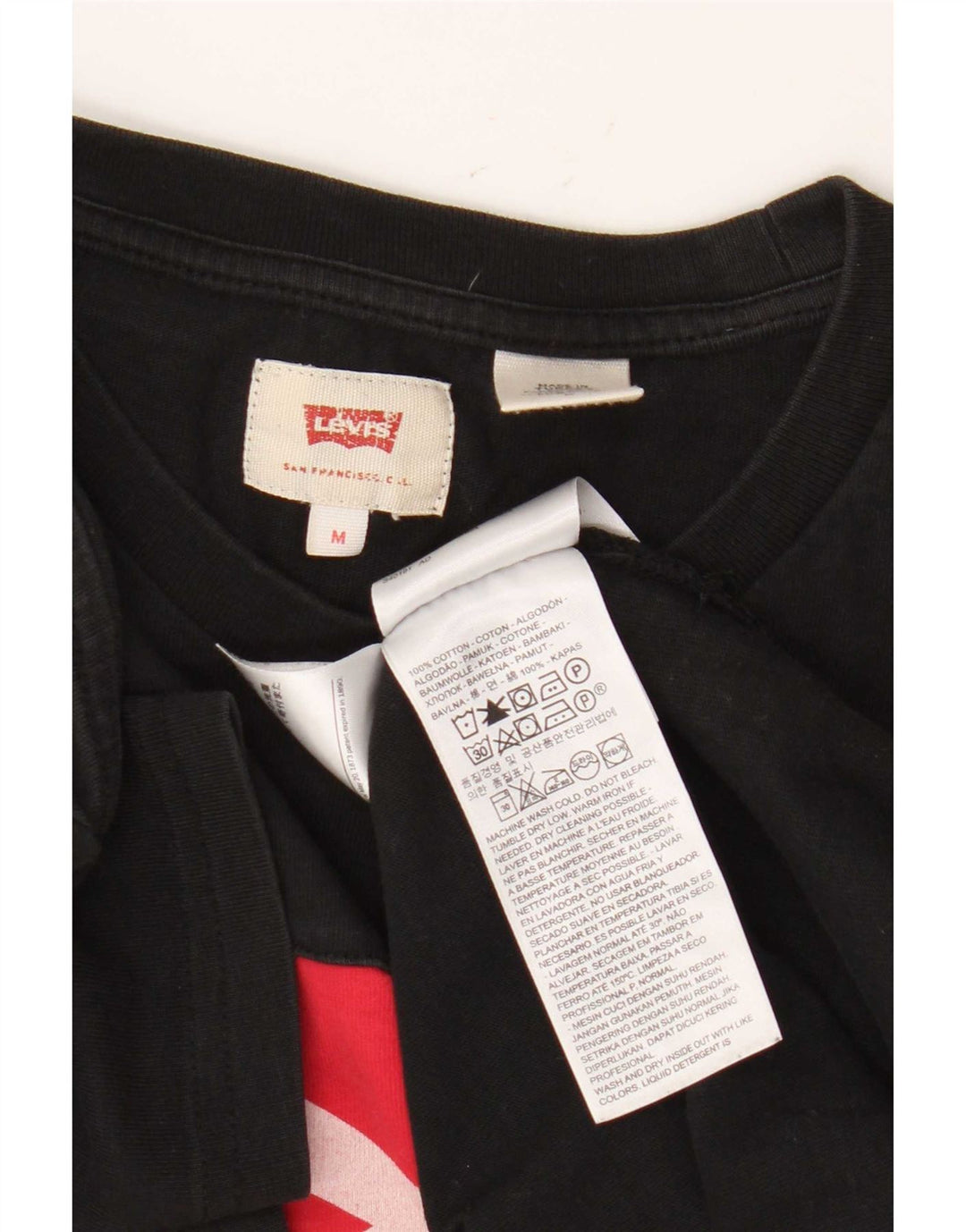 Levi's Camiseta gráfica para hombre Top Medium Black Cotton