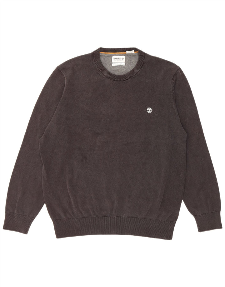 Timberland - Jersey de cuello redondo para hombre, talla grande, algodón negro