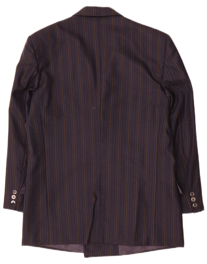 San Remo Chaqueta tipo blazer con doble botonadura para hombre IT 48 Mediana azul marino a rayas