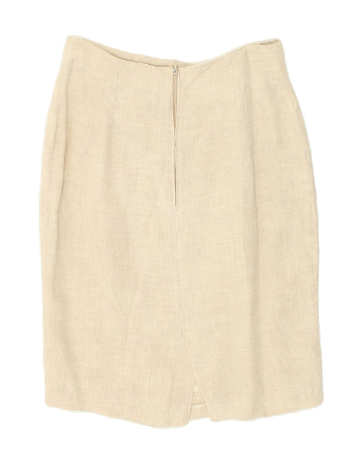 VINTAGE Womens Straight Skirt IT 44 Medium W28  Beige Acetate Vintage Vintage and Second-Hand Vintage from Messina Hembry 