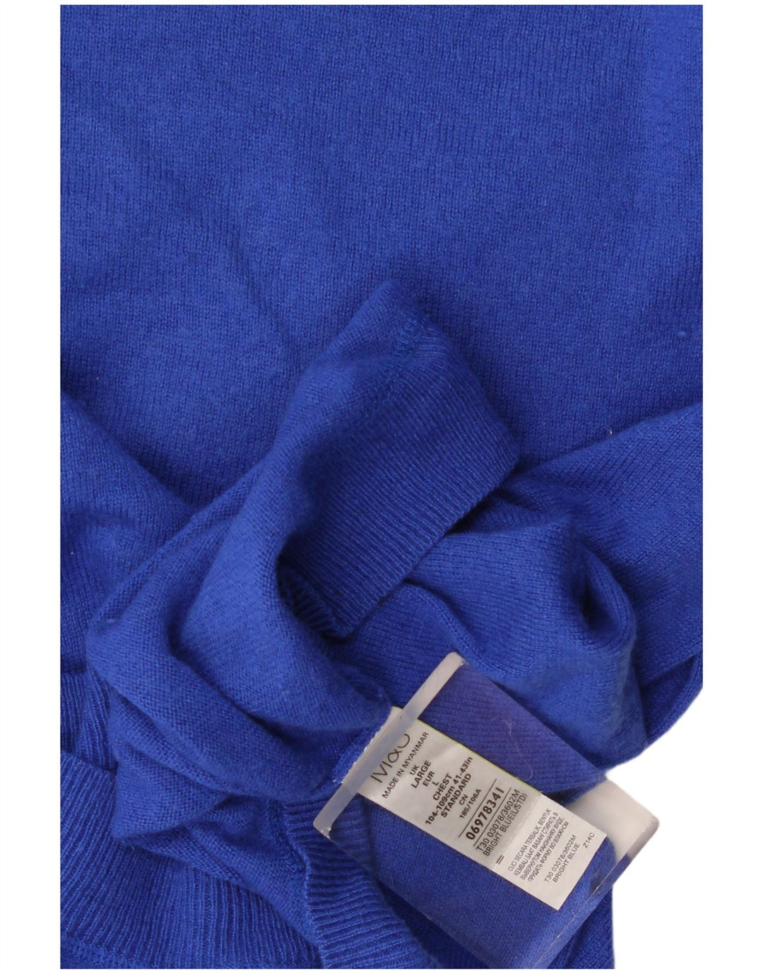 Marks & Spencer Jersey de cuello redondo para hombre de lana azul grande