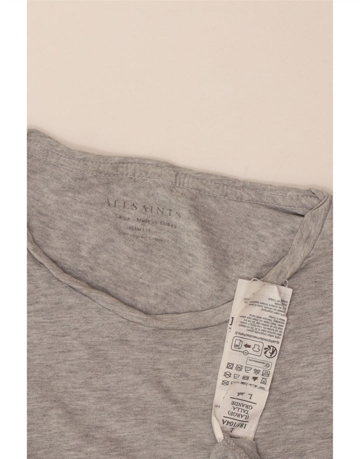 All Saints - Camiseta ajustada para hombre, talla grande, algodón gris