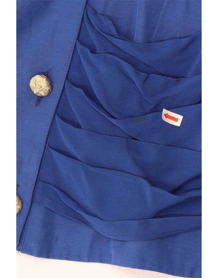 Chaqueta Blazer Cruzada Zoe Mujer IT 42 Viscosa Azul Medio