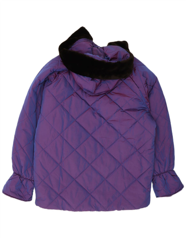 Belfe & Belfe Abrigo acolchado extragrande con capucha para mujer IT 44 Medium Purple