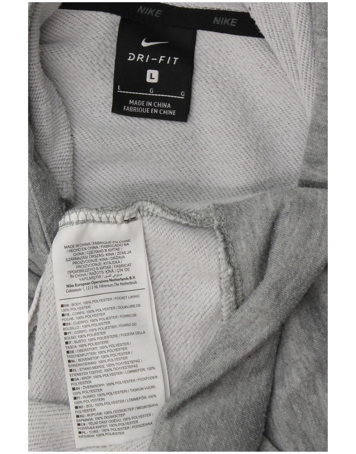 Nike Dri Fit Graphic Sudadera con capucha para hombre, talla grande, poliéster moteado gris