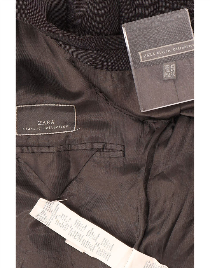 Zara Chaqueta Blazer De 3 Botones Para Hombre EU 52 Grande Lana Gris