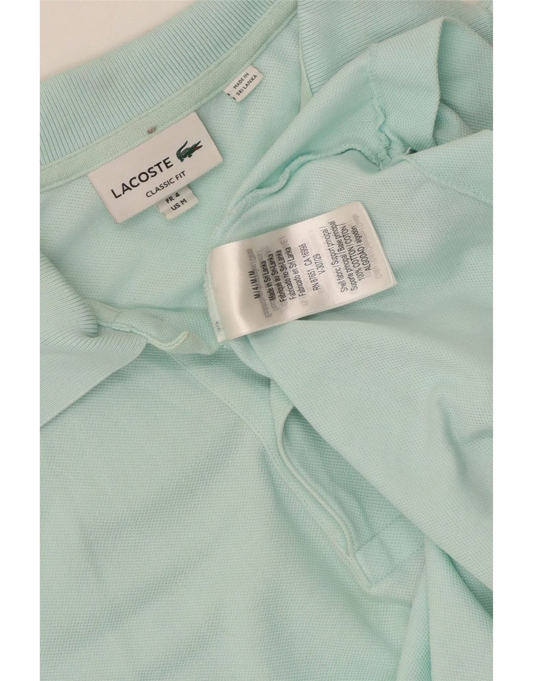 Lacoste Polo de ajuste clásico para hombre talla 4 mediano algodón turquesa
