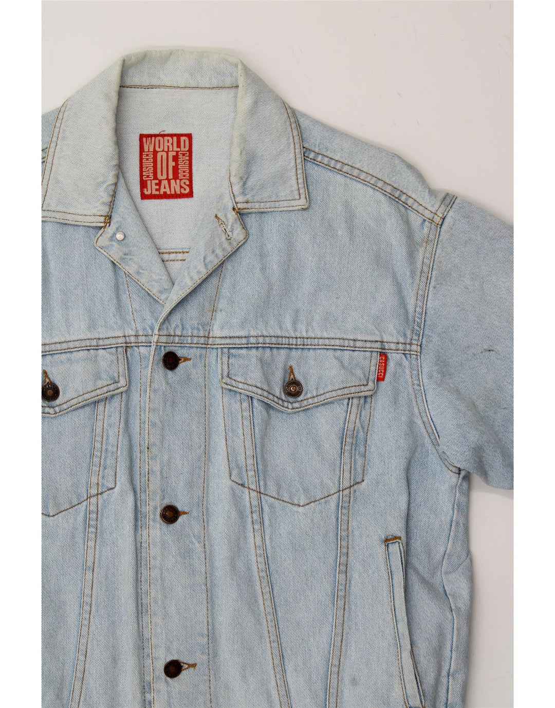 CASUCCI Mens Denim Jacket UK 38 Medium Blue Vintage Casucci and Second-Hand Casucci from Messina Hembry 