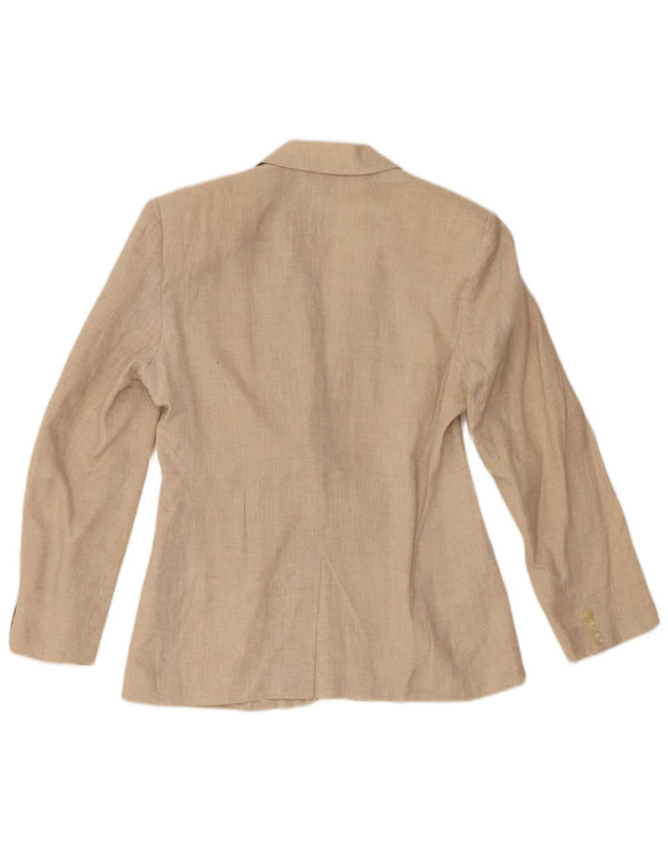 Chaqueta Blazer De 2 Botones Benetton IT 40 Small Beige Lino